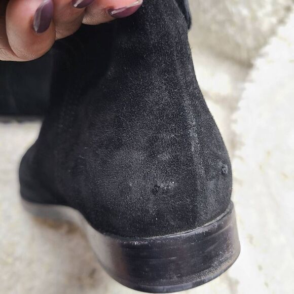 Jimmy Choo Black Suede Leather Mid Calf Fur Lined Boots sz 36.5 - Picture 5 of 10